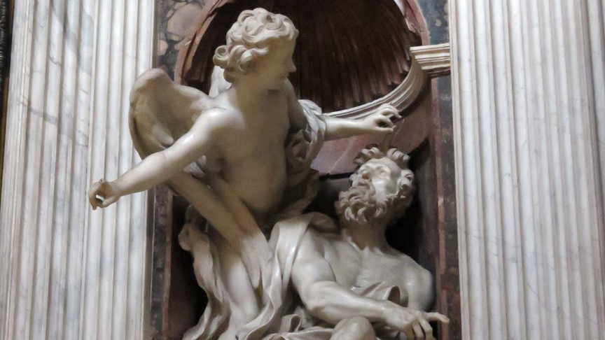 habakkuk and the angel sculpture