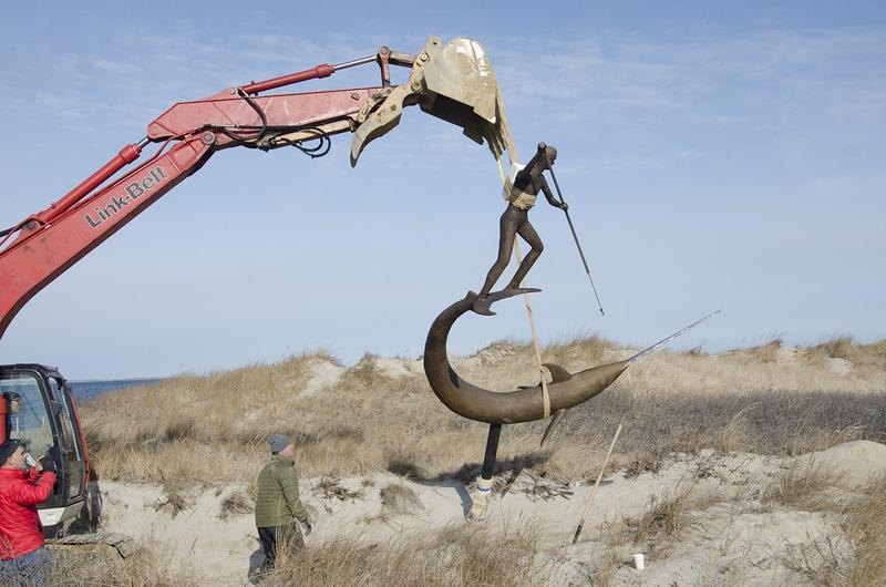 swordfish harpooner sculpture