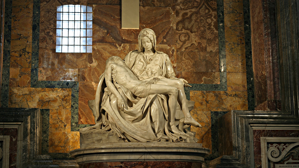 The pieta sculpture