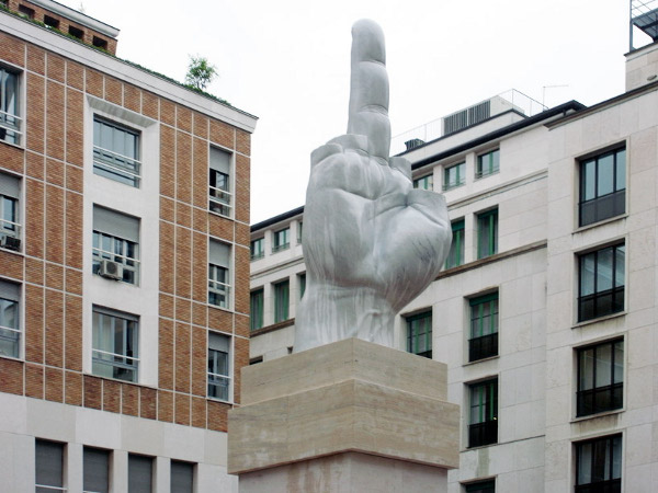 middle finger sculpture