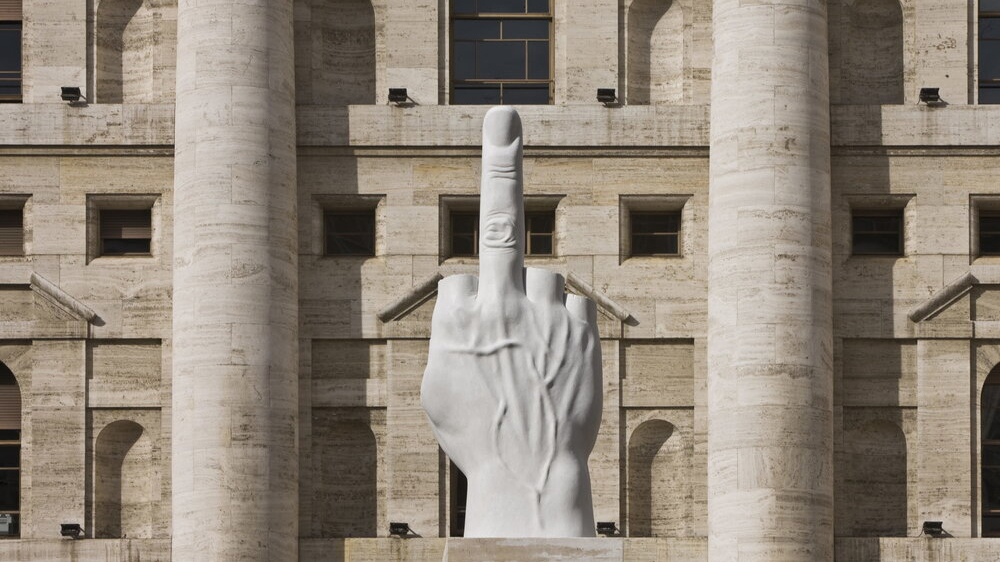 middle finger sculpture