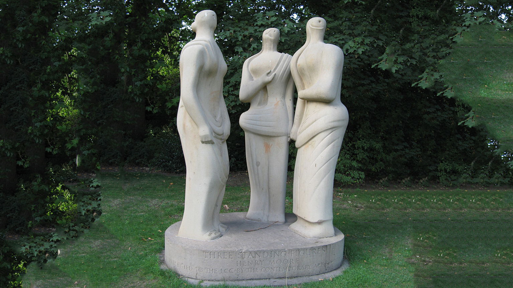 henry moore three standing figures