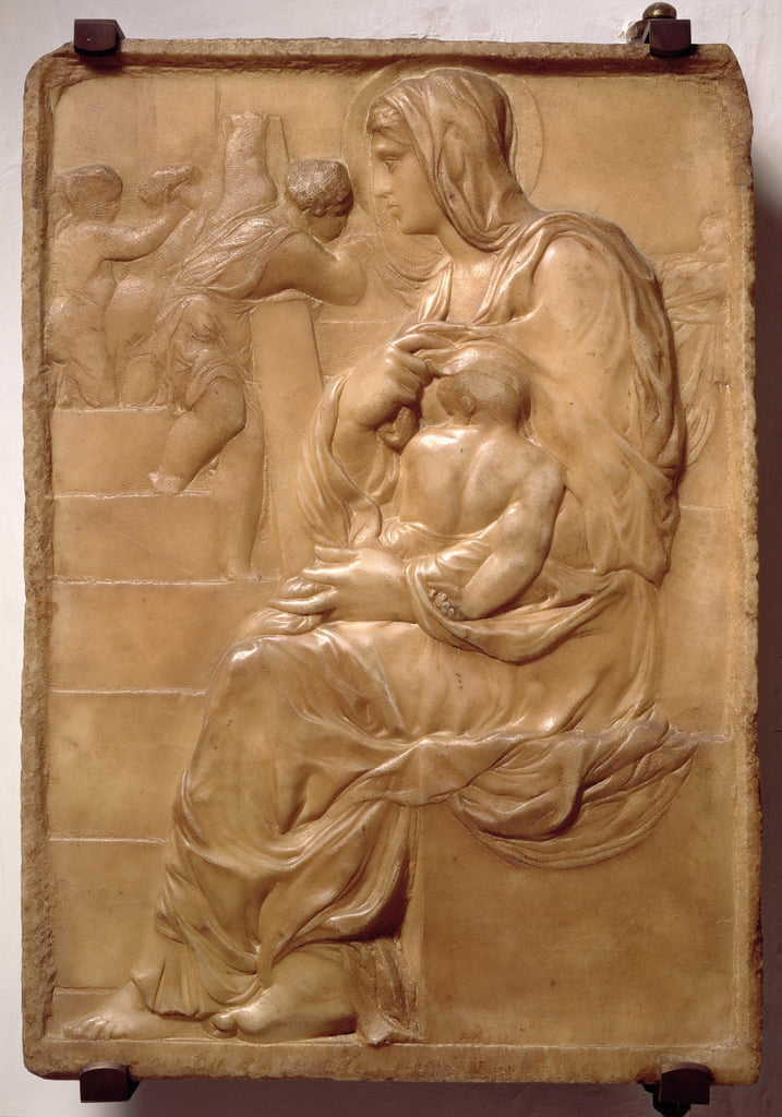 madonna of the stairs by michelangelo