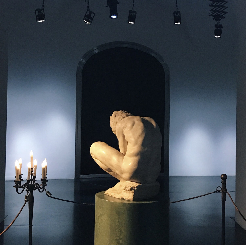 Crouching Boy by Michelangelo
