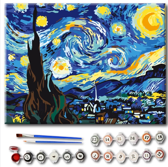 starry night paint by number
