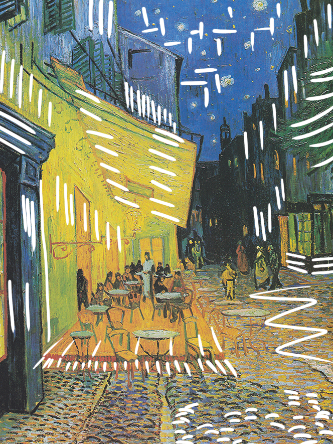 cafe terrace at night