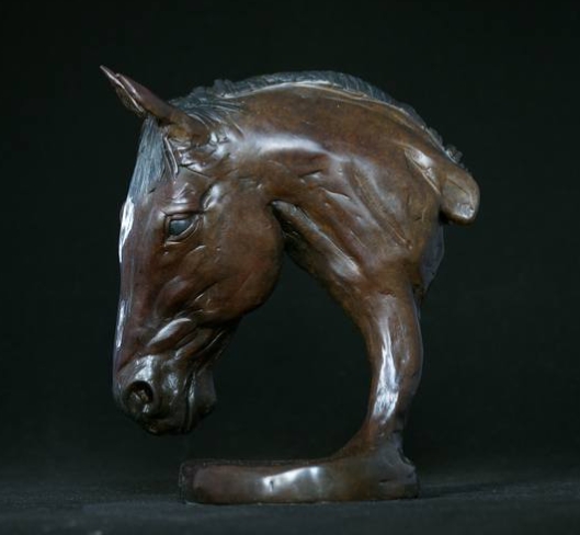 Bronze Horse Head Sculpture