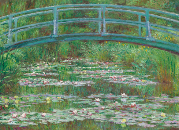 Claude Monet Japanese bridge paintings and Giverny garden