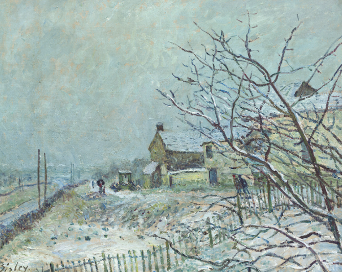 Alfred Sisley snow paintings and winter landscapes