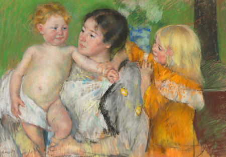 Mary Cassatt pastel technique and intimate scenes